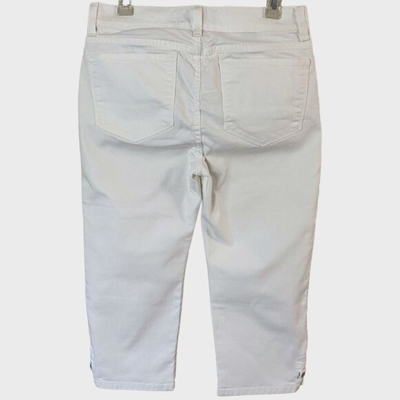 NYDJ Lift-Tuck Crop Capri Denim Jeans Women's Size 8P White Casual Comfort Fit - Picture 3 of 12